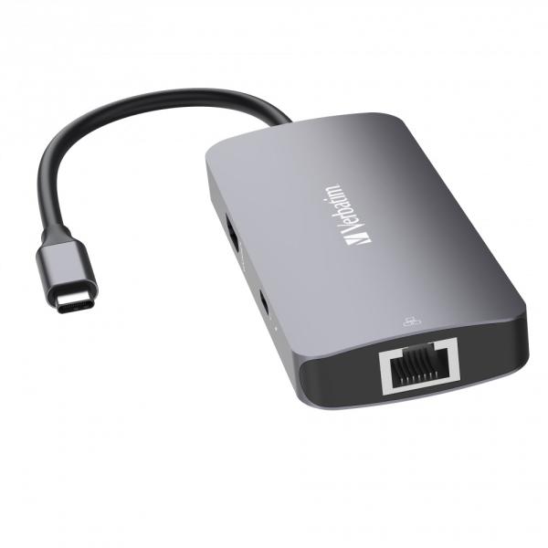 VERBATIM Hub USB-C Pro Multiport 5 Port,  2x USB 3.2,  1x USB-C,  HDMI,  RJ45,  šedá2