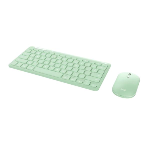 TRUST LYRA WL KEYBOARD & MOUSE US (myš+kláv) zelená1