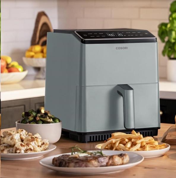 BAZAR - Cosori Dual Blaze 6.4L SMART horkovzdušná  fritéza + 5x špíz a gril. rošt, grey - Poškozený obal (Komplet)10
