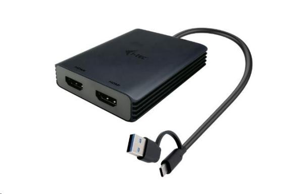 i-tec USB-A/ USB-C Dual 4K HDMI Video Adapter