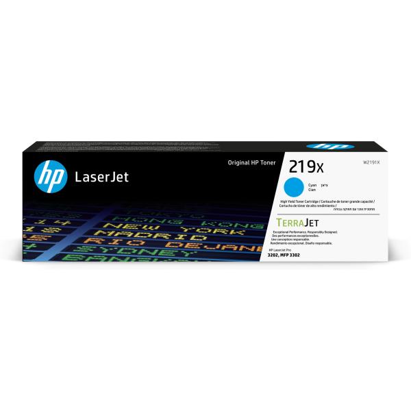 Azúrová originálna tonerová kazeta s vysokou výťažnosťou HP 219X LaserJet 2500 stran