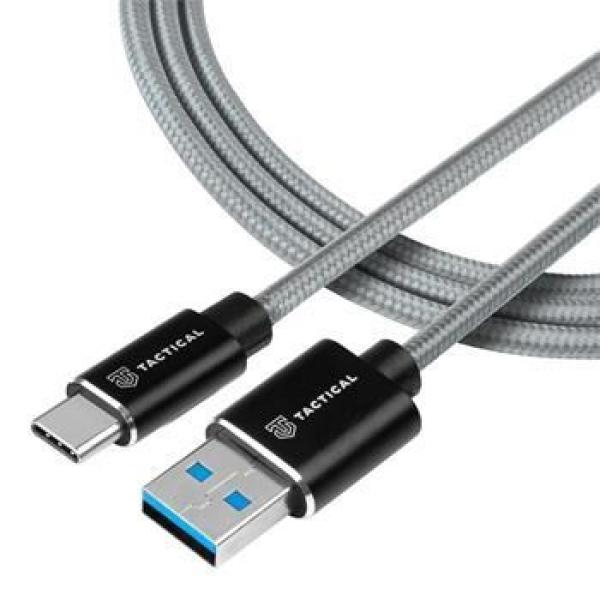 Tactical nabíjecí kabel,  USB-A/ UCB-C,  15 W,  délka 30 cm,  šedá
