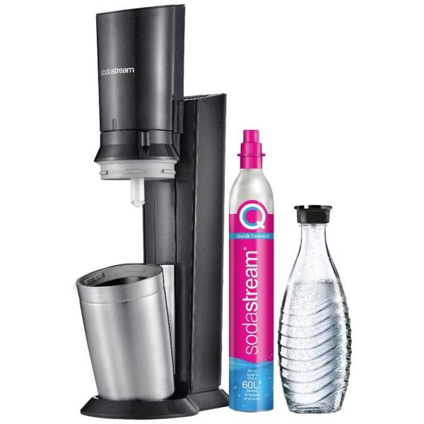 BAZAR - SodaStream Crystal 3.0 výrobník sody,  0, 6l skleněná karafa,  bombička s CO2,  černý - Poškozený obal