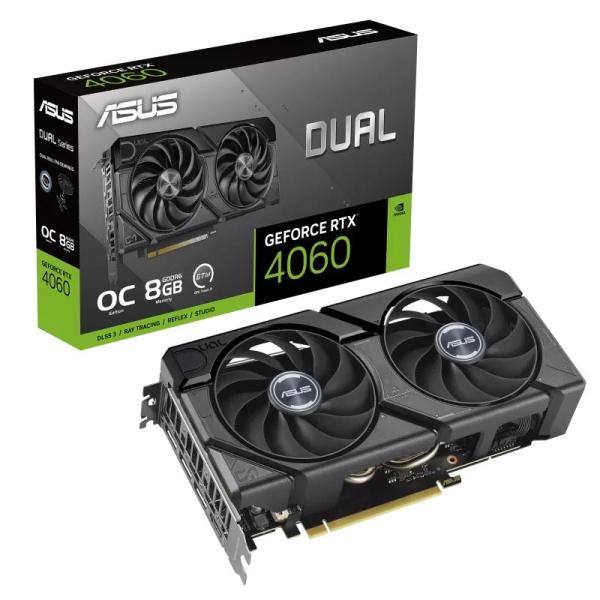 ASUS VGA NVIDIA GeForce RTX 4060 DUAL OC EVO 8G,  8G GDDR6,  3xDP,  1xHDMI