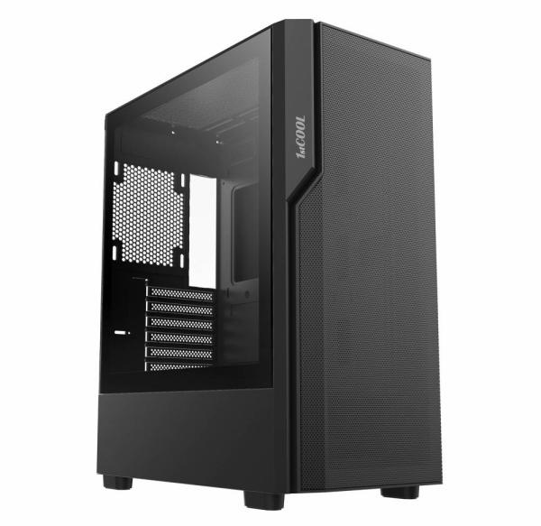 1stCOOL skříň GAMER 5,  Mid tower,  AU,  USB 3.0,  USB-C,  bez zdroje,  černá
