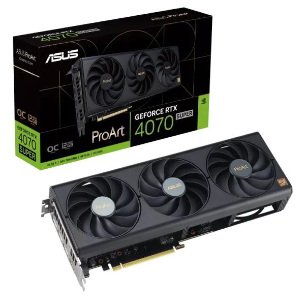 ASUS VGA NVIDIA GeForce RTX 4070 PROART SUPER OC 12G,  12G GDDR6X,  3xDP,  1xHDMI