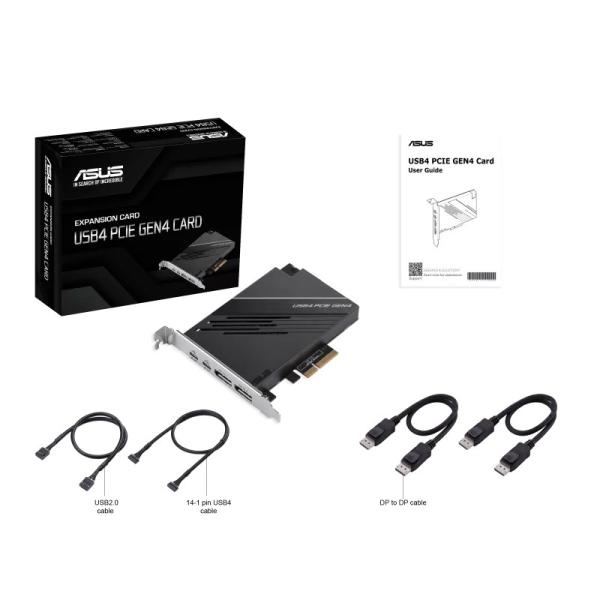 ASUS Rozšiřovací karta USB4 PCIe Gen4,  PCIe 4.0 x4,  2x USB4 Typ-C,  2x DP5