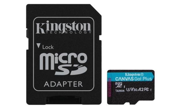 Kingston MicroSDXC karta 1TB Canvas Go! Plus,  R:170/ W:90MB/ s,  Class 10,  UHS-I,  U3,  V30,  A2 + Adaptér