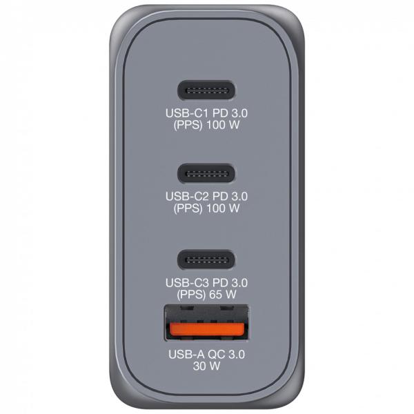 VERBATIM GaN Nabíječka do sítě GNC-100,  100W,  3x USB-C,  1x USB3