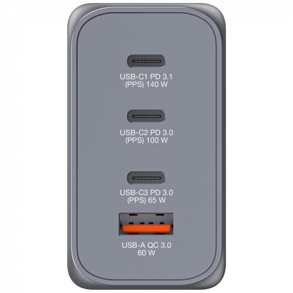 VERBATIM GaN Nabíječka do sítě GNC-240,  240W,  3x USB-C,  1x USB4