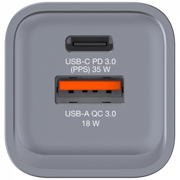 VERBATIM GaN Nabíječka do sítě GNC-35,  35W,  1x USB-C,  1x USB3