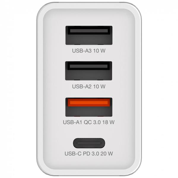 VERBATIM Univerzální adaptér CHR-30EU2,  30W,  1x USB-C,  3x USB bílá1