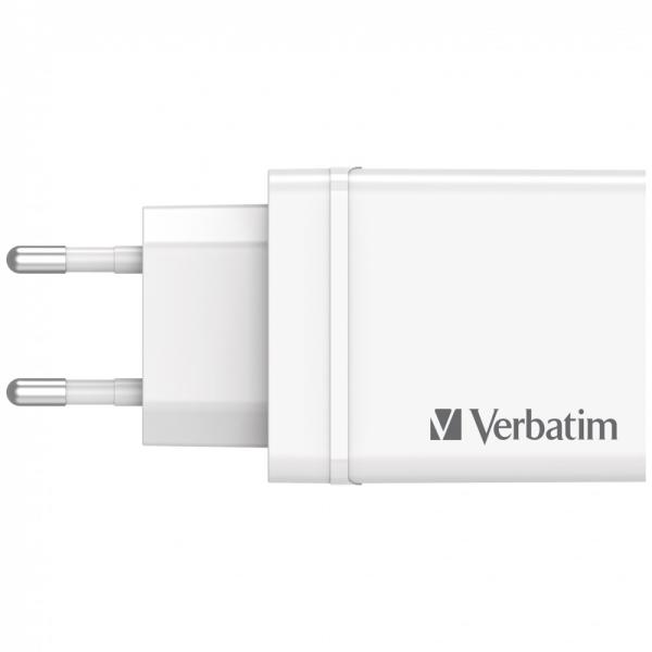 VERBATIM Univerzální adaptér CHR-30EU2,  30W,  1x USB-C,  3x USB bílá4