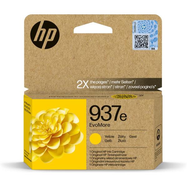 HP 937e EvoMore Yellow Original Ink Cartridge (1, 650 pages)