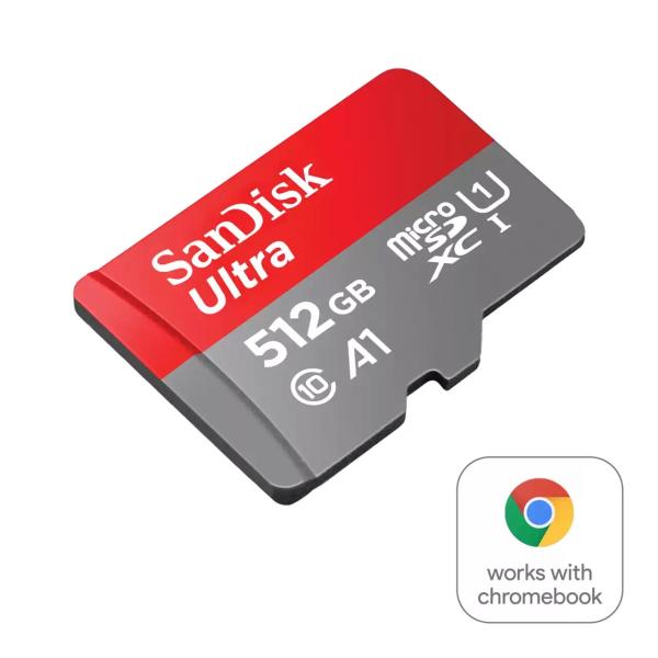 SanDisk MicroSDXC karta 512GB Ultra pro Chromebook (R:160/ W:260 MB/ s,  UHS I,  C10,  A1)1