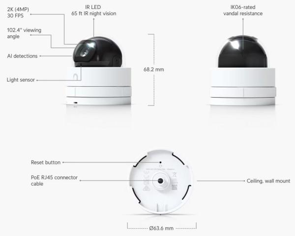 UBNT UVC-G5-Dome-Ultra,  UniFi Video Camera G5 Dome Ultra3