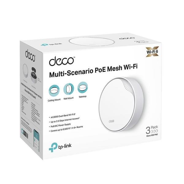 TP-Link Deco X50-PoE (1-pack) WiFi6 Mesh (AX3000, 2, 4GHz/ 5GHz, 1x2, 5GbELAN/ WAN, 1xGbELAN/ WAN, 1xPoE)9