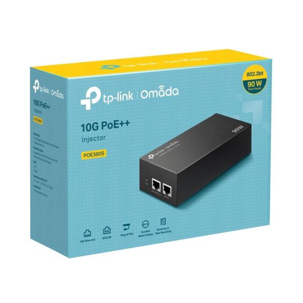 TP-Link POE380S PoE++ injektor (2x10GbE,  802.3af/ at/ bt,  90W)2