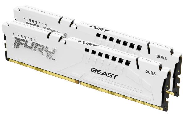 KINGSTON DIMM DDR5 32GB (Kit of 2) 6000MT/ s CL30 ECC FURY Beast XMP Bílá