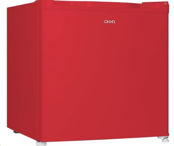CHiQ CSD46D4RE minibar,  46 litrů,  2 přihrádky,  0 °C až +10 °C,  39 dB,  červený