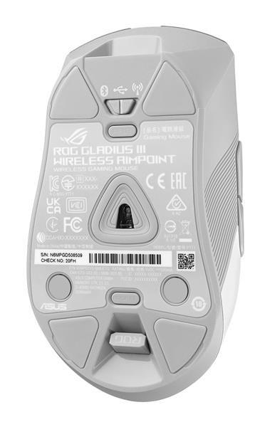 ASUS myš ROG GLADIUS III Wireless Aimpoint White (P711),  RGB,  Bluetooth,  bílá6