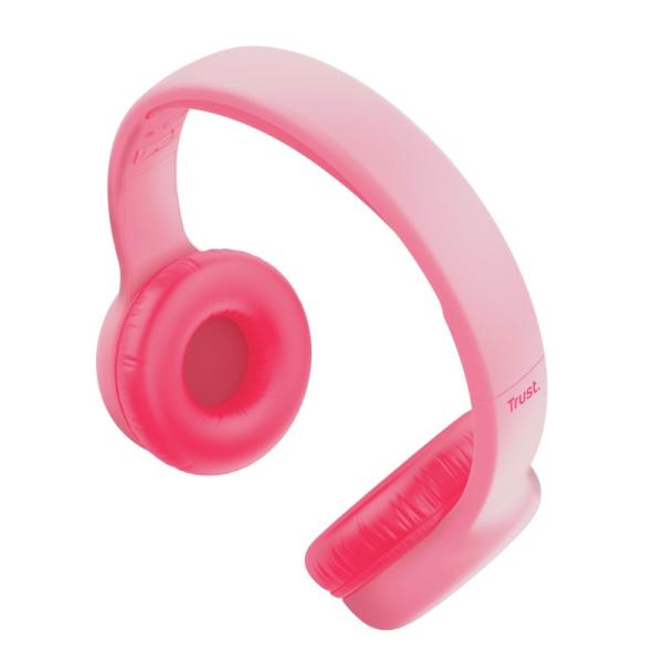 TRUST sluchátka Nouna Kids Headphones,  Růžová5