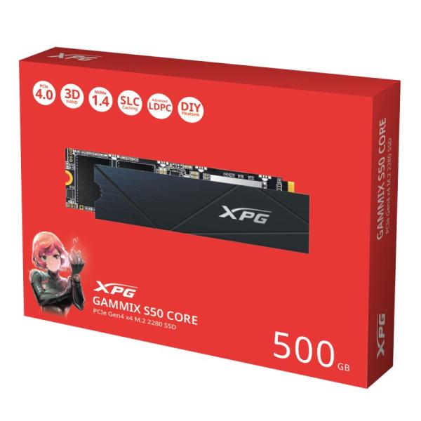 ADATA SSD 500GB XPG GAMMIX S50 Core,  PCIe Gen4x4,  M.2 2280,  (R:3500/  W:2200MB/ s)4