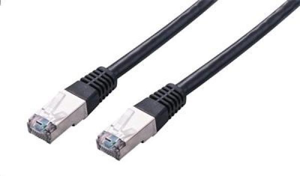 C-TECH kabel patchcord Cat5e,  FTP,  černý,  0, 5m