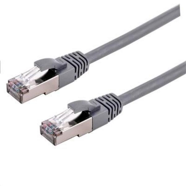 C-TECH kabel patchcord Cat6a,  S/ FTP,  šedý,  0, 5m