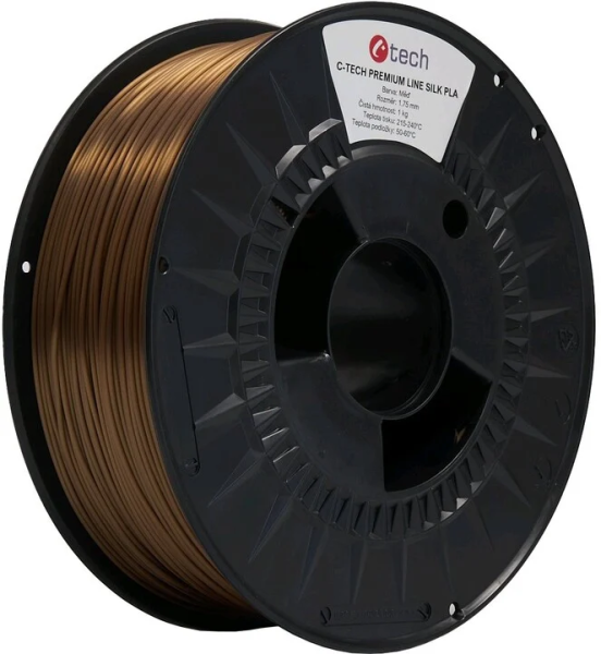 C-TECH Tisková struna (filament) PREMIUM LINE,  Silk PLA,  měď,  1, 75mm,  1kg