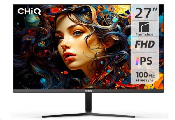 CHiQ 27" UltraSlim monitor 27F650R FHD,  100 Hz,  Frameless,  repro,  černý