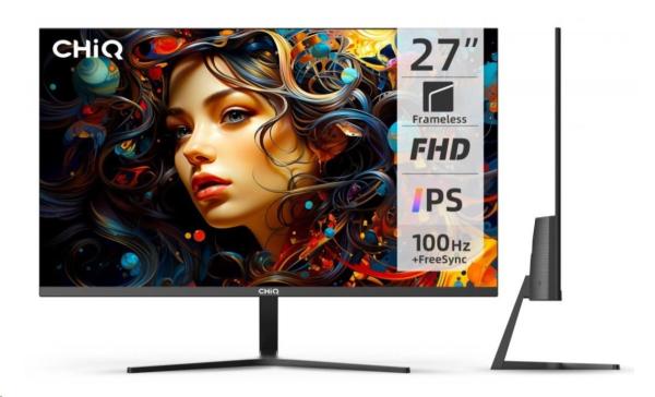 CHiQ 27" UltraSlim monitor 27F650R FHD, 100 Hz, Frameless, repro, černý0
