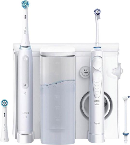 Oral-B Oral Health Center + iO Series 4 White set elektrického zubního kartáčku a ústní sprchy,  bílá