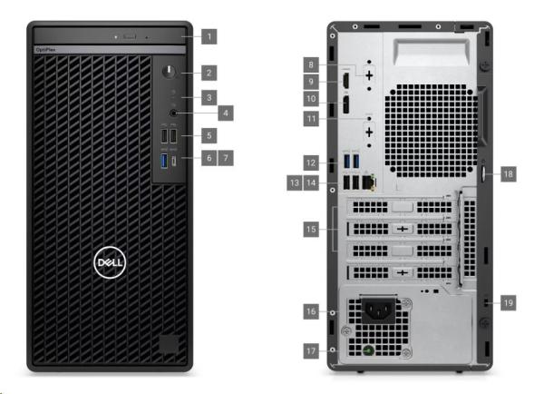 DELL PC OptiPlex 7020 MT/ 180W/ TPM/ i5 14500/ 16GB/ 512GB SSD/ Integrated/ DVD RW/ vPro/ Kb/ Mouse/ W11 Pro/ 3Y PS NBD4