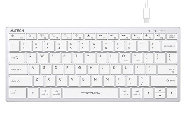 A4tech Klávesnice FX51, kancelářská klávesnice, membránová, bezdrátová, CZ/SK, Bílá