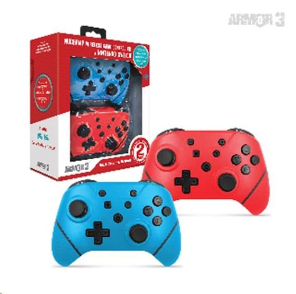 Armor3 NuChamp Wireless Controller Pack for Nintendo Switch (2in1) (Blue,  Red)