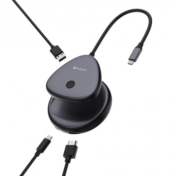 VERBATIM Display Adapter WDA-02 Share My Screen 4K,  USB-C hub3