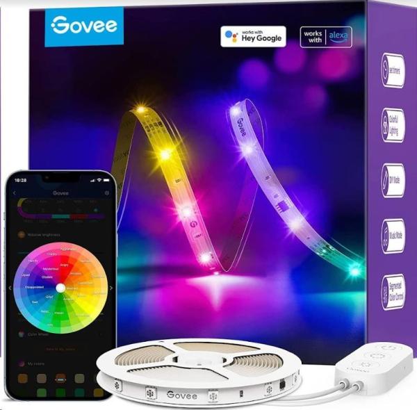 BAZAR - Govee RGBIC Basic Wi-Fi + Bluetooth LED Strip Lights (10 Meter) - Poškozený obal (Komplet)