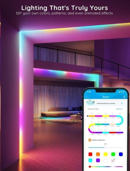 BAZAR - Govee RGBIC Basic Wi-Fi + Bluetooth LED Strip Lights (10 Meter) - Poškozený obal (Komplet)2