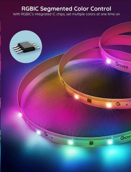 BAZAR - Govee RGBIC Basic Wi-Fi + Bluetooth LED Strip Lights (10 Meter) - Poškozený obal (Komplet)6