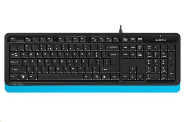 BAZAR - A4tech FK10 FSTYLER,  klávesnice,  CZ/ US,  USB,  modrá barva - Poškozený obal (Komplet)