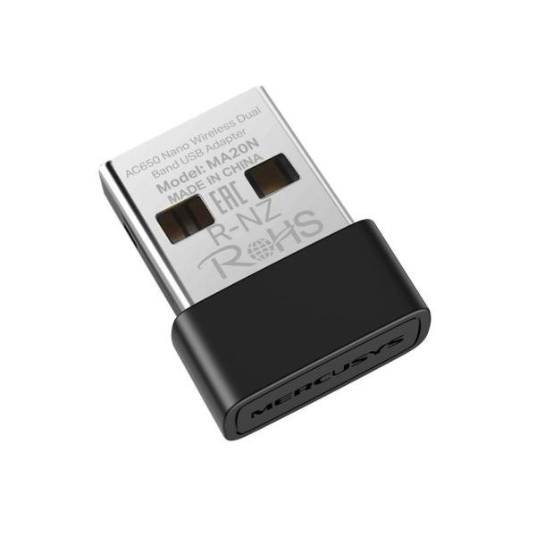 MERCUSYS MA20N WiFi5 USB nano adapter (AC650, 2, 4GHz/ 5GHz, USB2.0)1