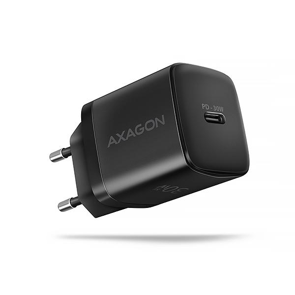AXAGON ACU-PD30, Sil nabíjačka do siete 30W, 1x port USB-C, PD3.0/PPS/QC4+/SFC/AFC/Apple, čierna