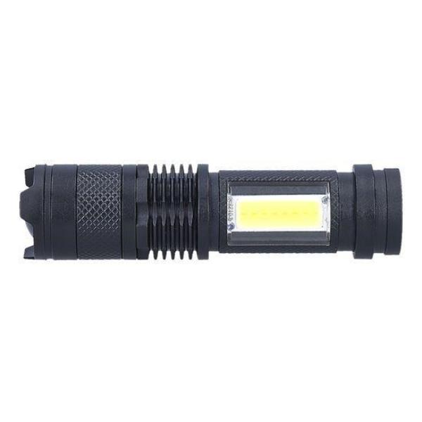 Solight LED nabíjecí kapesní svítilna se zoomem,  100lm + 70lm,  Li-Ion,  USB,  černá3