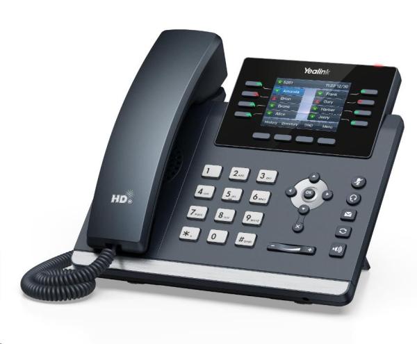 Yealink SIP-T44U SIP telefon,  320x240,  grafický 2, 8" displej,  2x RJ45 10/ 100/ 1000 Mbps,  2xUSB,  bez adaptéru1