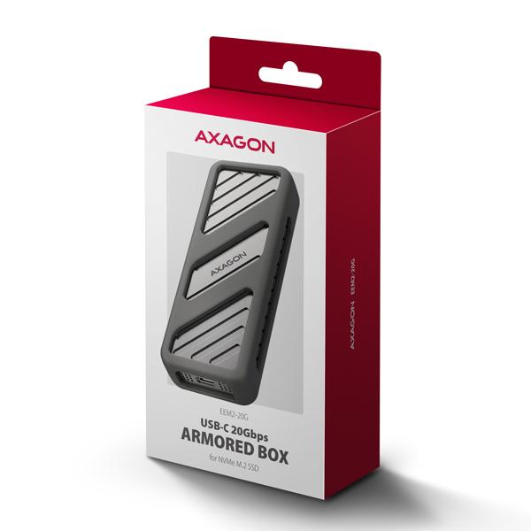 AXAGON EEM2-20G,  USB-C 20Gbps - M.2 NVMe SSD kovový ARMORED box11