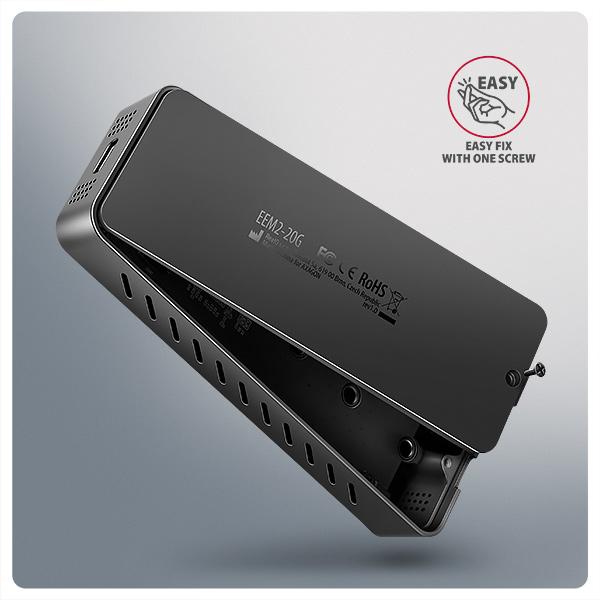 AXAGON EEM2-20G,  USB-C 20Gbps - M.2 NVMe SSD kovový ARMORED box8