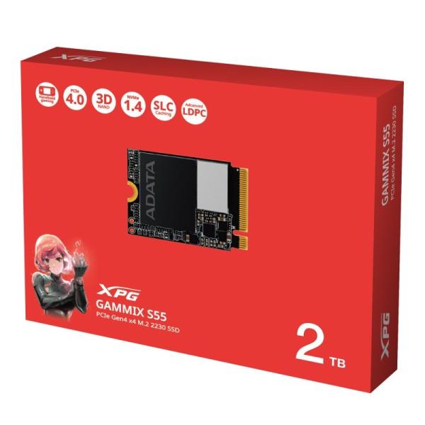 ADATA SSD 2TB XPG GAMMIX S55, PCIe Gen4x4, M.2 2230, (R:5000 W:3200MB s)4