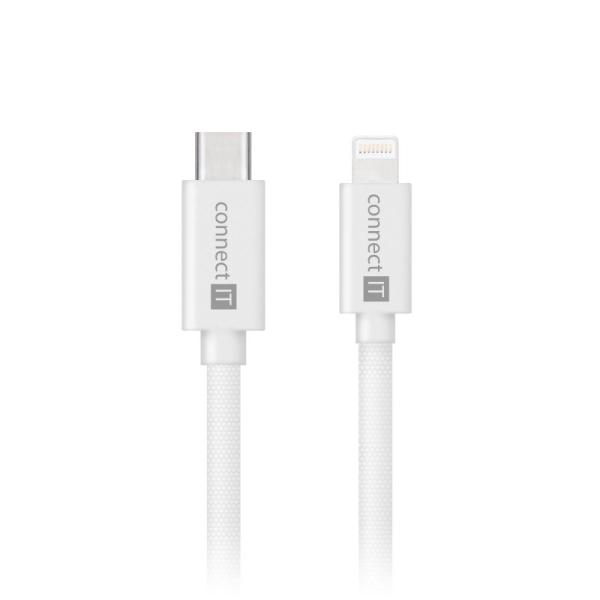 CONNECT IT Wirez USB-C -> Lightning, 27 W, 1m, bílá1