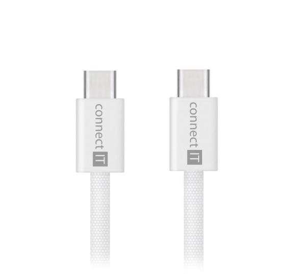 CONNECT IT Wirez USB-C -> USB-C, 60 W, 1m, bílá1